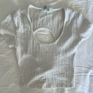 White Backless shirt